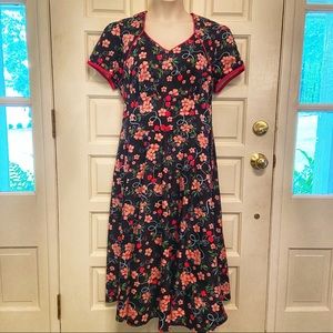 Voodoo Vixen Cherry Blossom Dress 2X Pinup Retro
